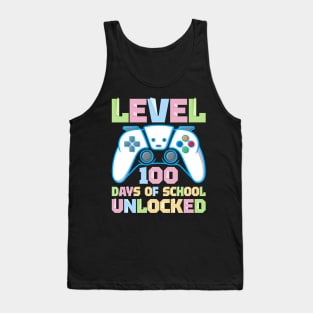 Level 100 Days Of School Unlocked Video Games Boys Gamer Tank Top